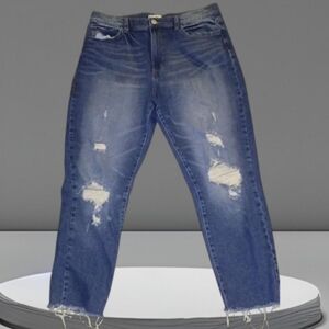 Distressed Blue Jeans
